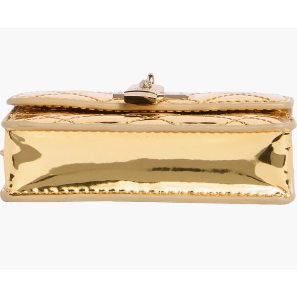 KURT GEIGER LONDON BRIXTON MICRO QUILTED GOLD NWT - Picture 6 of 6